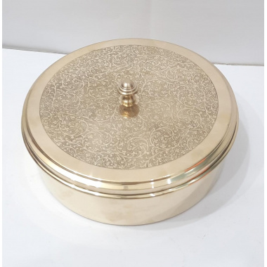Pure brass engraved masala dani/box/dibbi/spice organizer/container