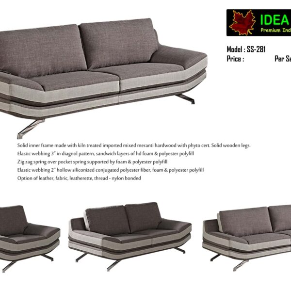Grey Flat Sofa Set Per Seat