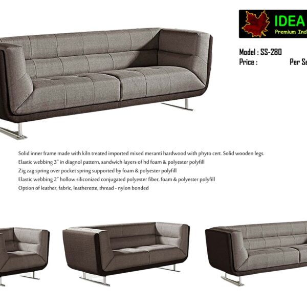 Grey Brown Mix Sofa Set per seat