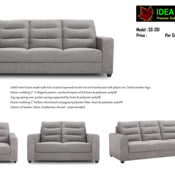 Grey Fabric Sofa Set per seat