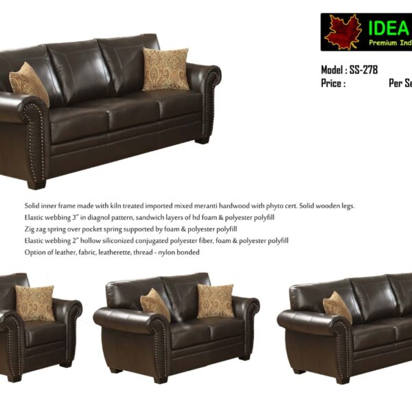 Brown PU Fabric Sofa Per Seat