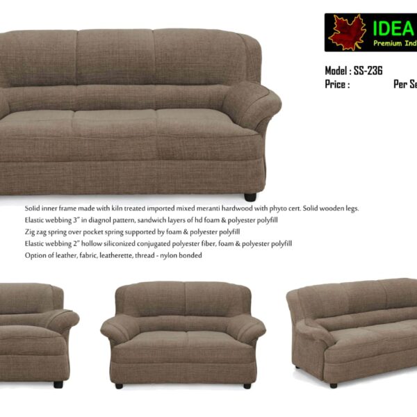 Soft Brown Fabric Sofa Set Per Seat