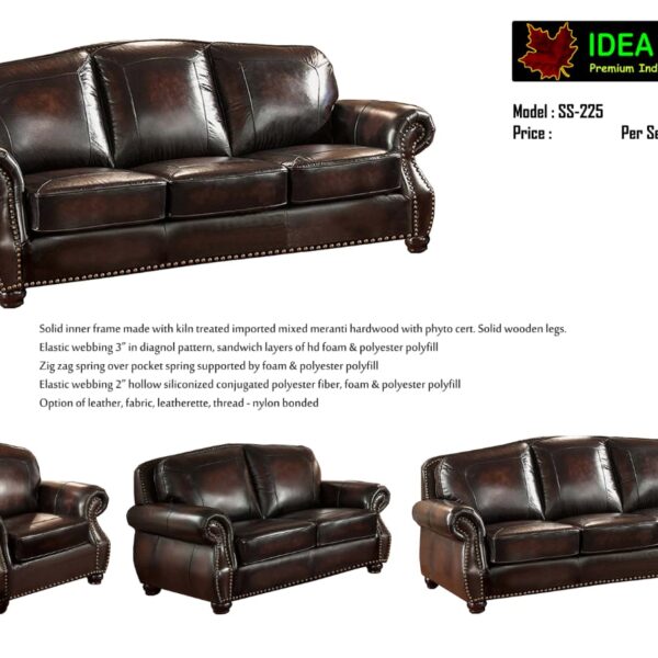 Brown Round Edged Sofa Per Seat