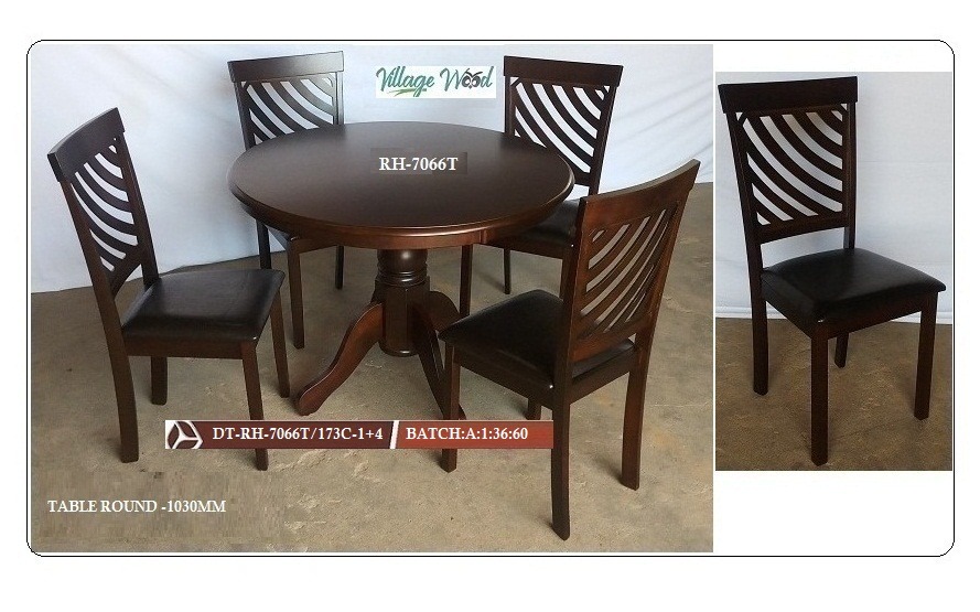 Brown Round Table with Chairs