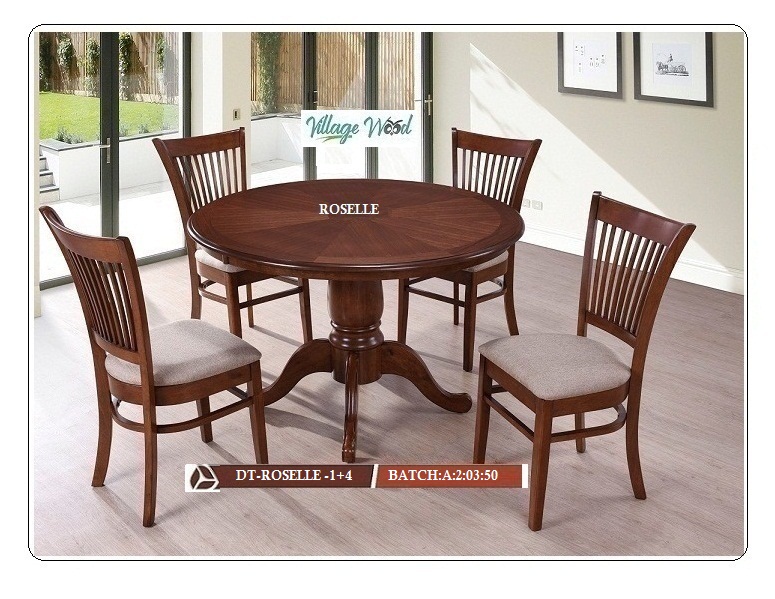 Round Table with Stripped Chairs