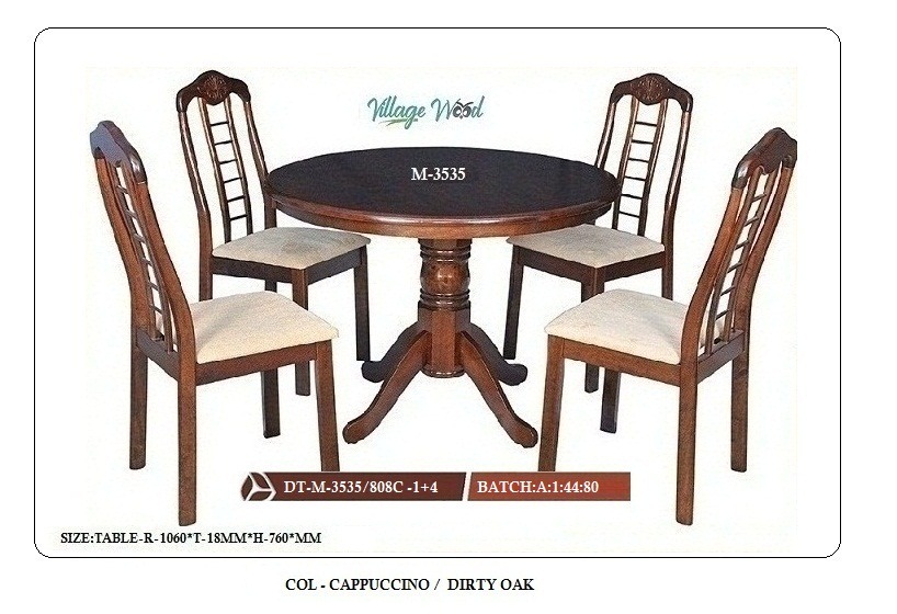 Round Table with Cushion Chairs