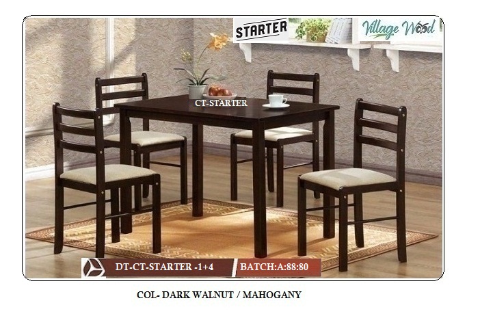 ark Walnut Table with Chairs