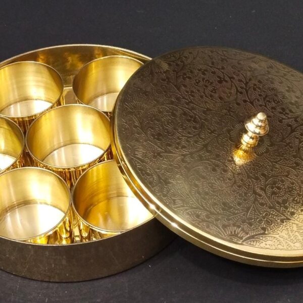 SMALL MASALA BOX in BRASS