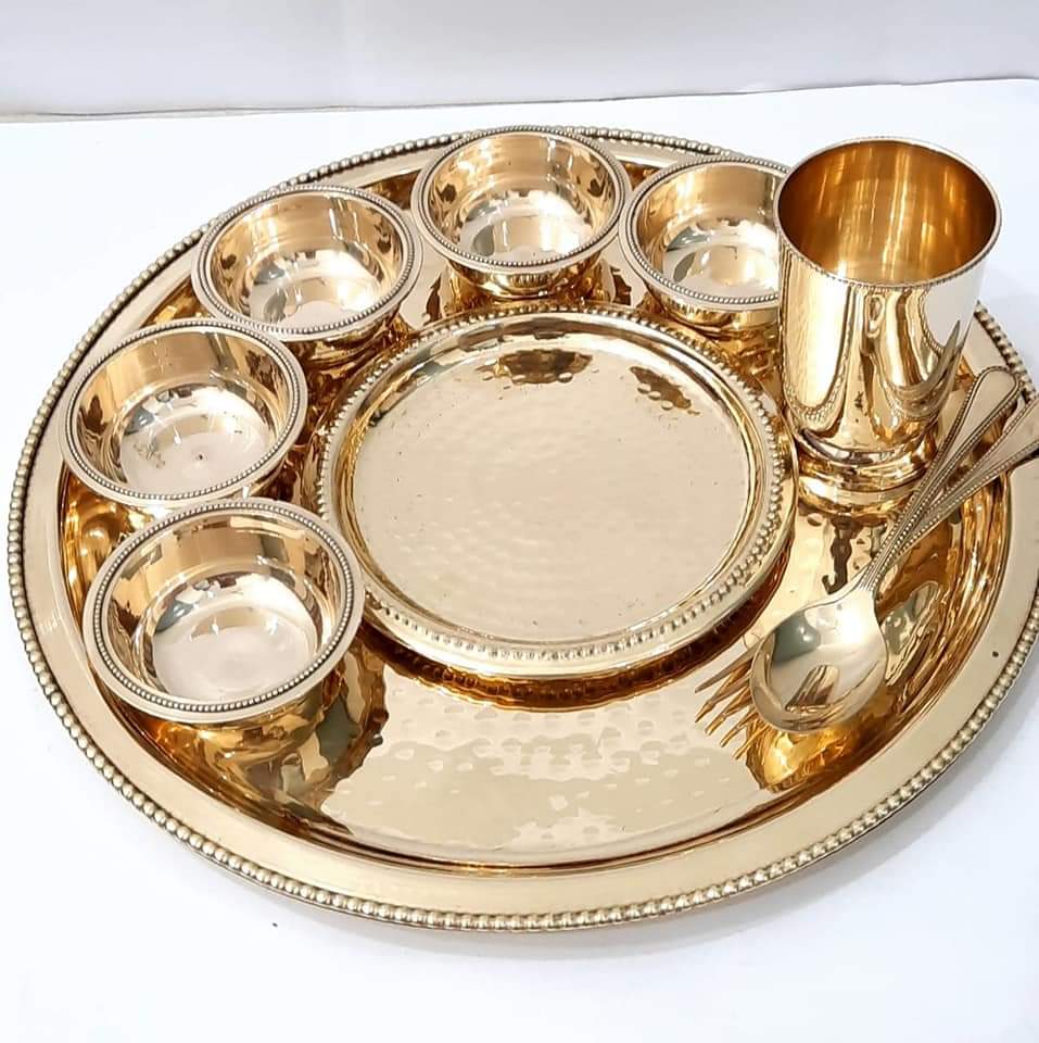 Luxury brass thali set/dinner set