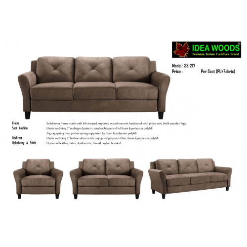 Brown Fabric Sofa Per Seat