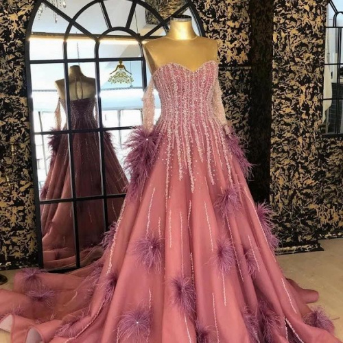 Lavender Mermaid Tulle Off The Shoulder Appliques Beading Prom Dress