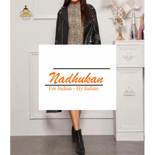 Mock-Neck Small Tiger Pattern Bodycon Dress