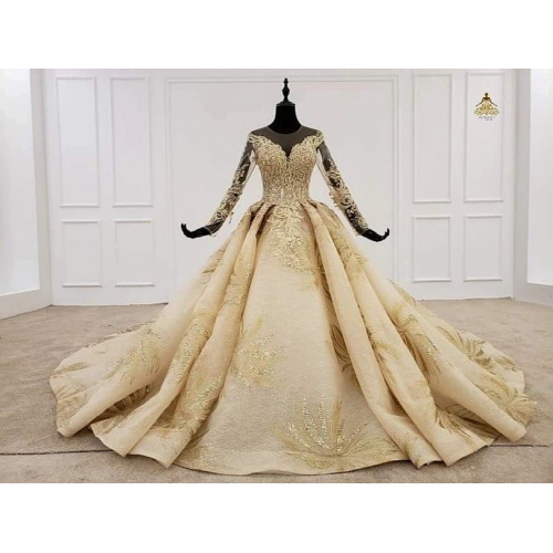 Brilliant Champagne Ball Gown Sequins Beading