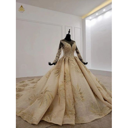 Brilliant Champagne Ball Gown Sequins Beading