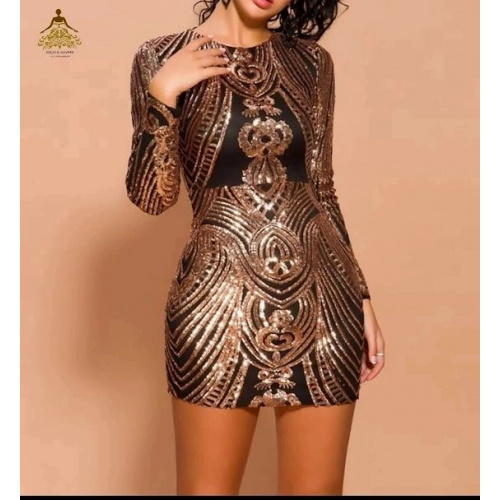 Zip Detail Sequin Bodycon Dress