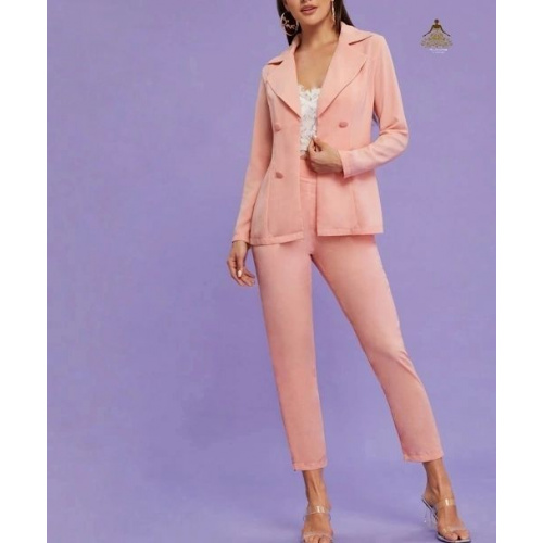 Double Button Blazer With Skinny Pants