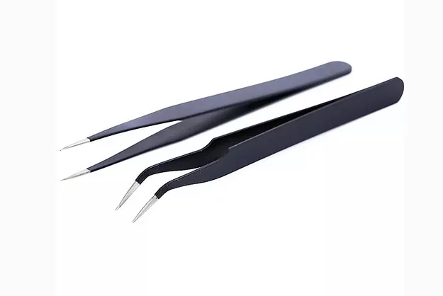 Eye Lash Tweezers Curved Straight 2 Pack Extension Tools