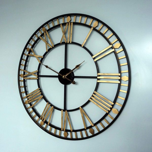 Black With Gold Wall Clock