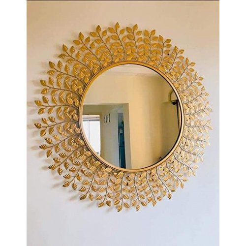 Round Leaf Wall Mirror