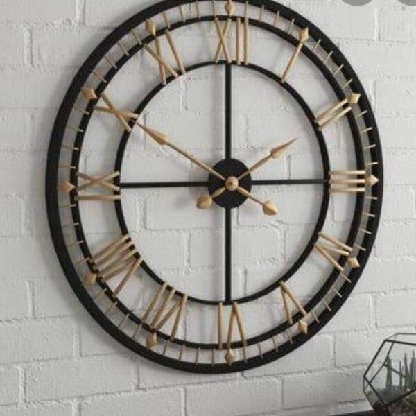 Black With Gold Wall Clock