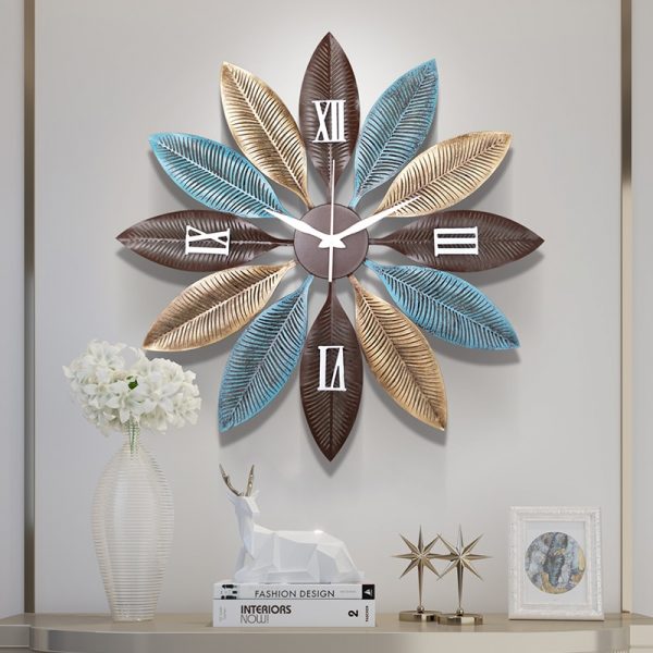 Tri Colour Flower Wall Clock