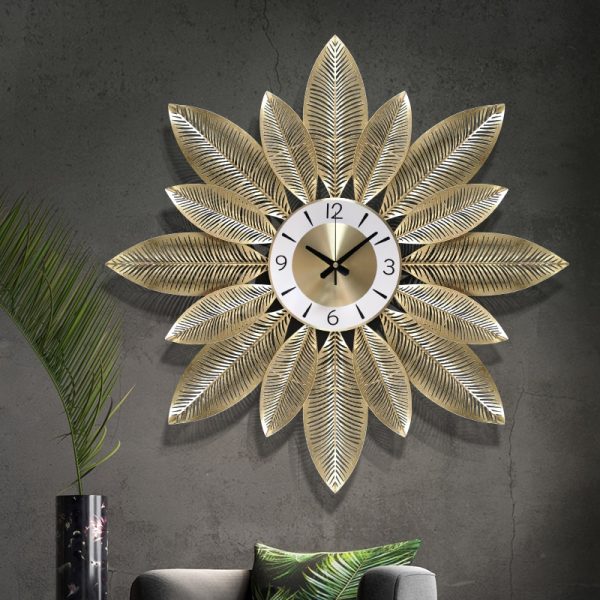 Gold Flower Wall Clock