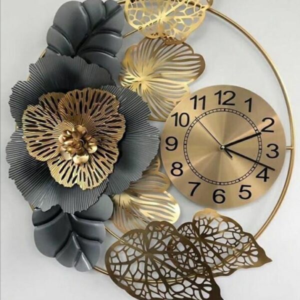 Leaf Flower Wall Clock