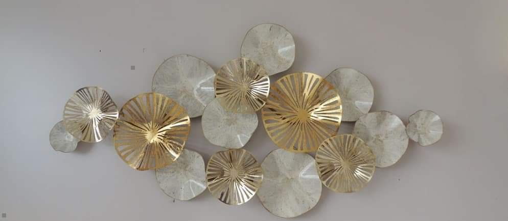 White Gold Flower Wall Mirror