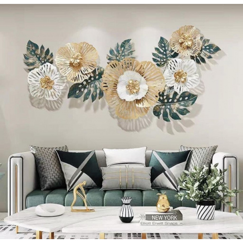 White Gold Flower Wall Decor