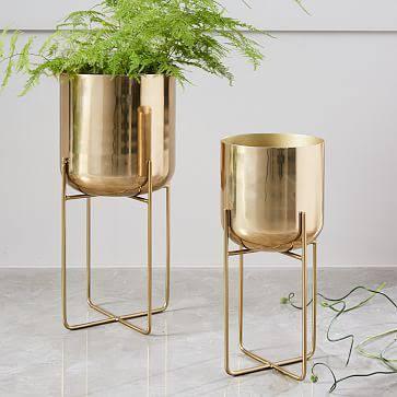 Brass Platted Stylish Planter Set