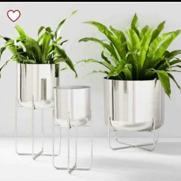 Silver Platted Planter Set