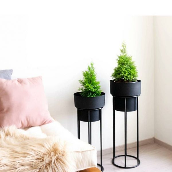 Matt Black Planter Set
