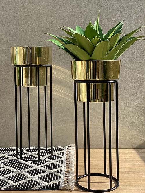 Gold Coated Planter Set