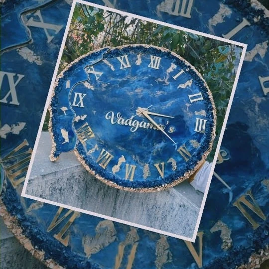 Handcrafted resin wall clocks