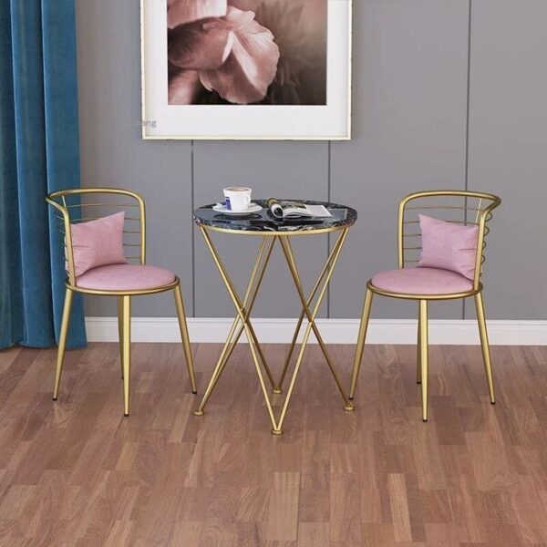 Metal Center Table with Two Chairs