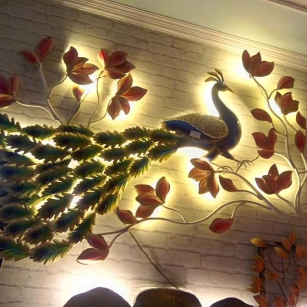 Peacock Wall Decor with LED Lights