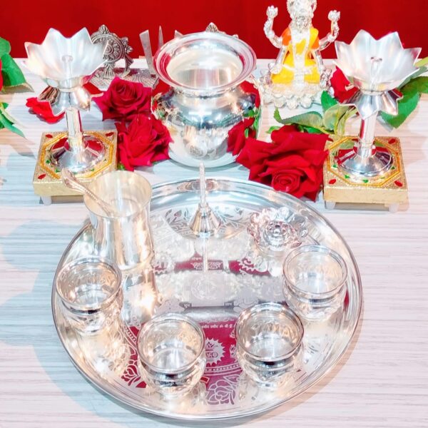 German Silver Pooja Set Combo