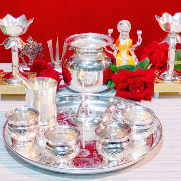 German Silver Pooja Set Combo
