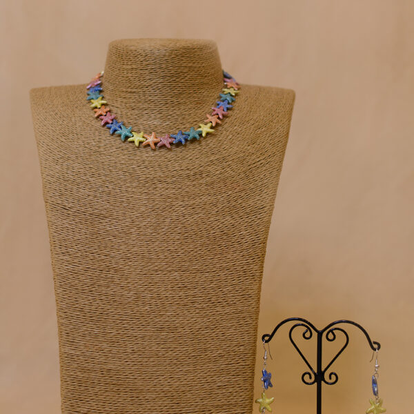 Star Shaped Multi Colored Necklace Set