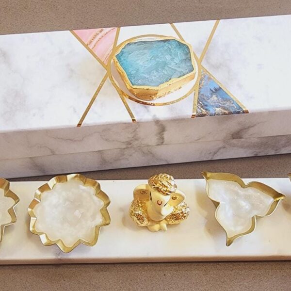 Ganesh Idol with metal candles