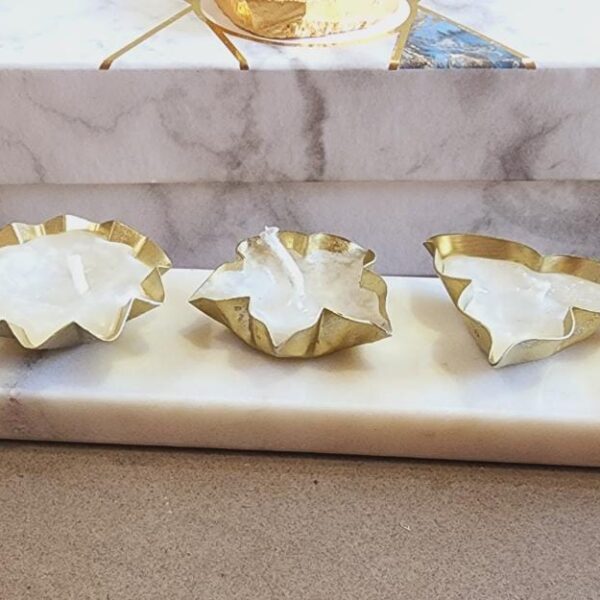 Marble plate with metal candles