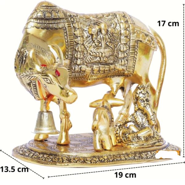 Kamdhenu cow and calf with Bal Krishna