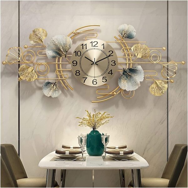 Blue leaf Clock Wall Art