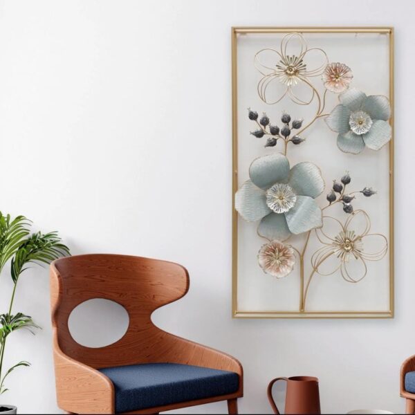 Vertical Flower Metal Art