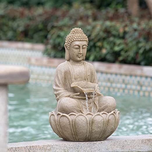 Buddha fountain in sand stone finish