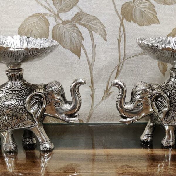 German silver hand engraved Elephant platter