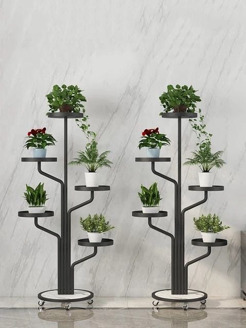 METAL 5 Plant Shelves With Wheels