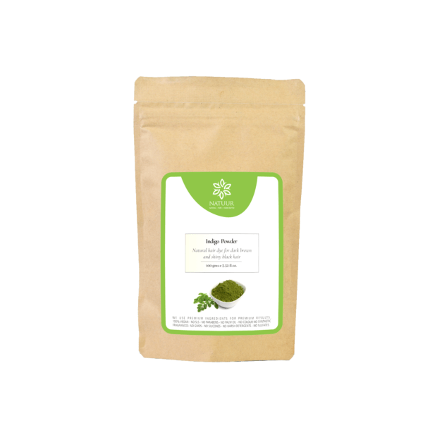 Natuur - Indigo Powder - Natural hair dye for dark brown & shiny black hair - 100gms
