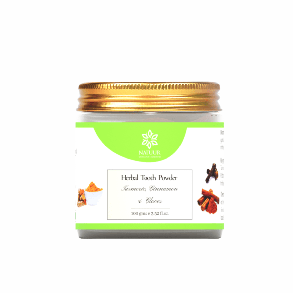 Natuur – Herbal Toothpowder Bentonite Clay, Cinnamon & Clove – 100gms