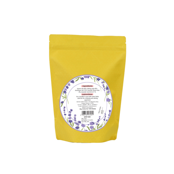 Natuur – Bath Salt with Epsom Salt and Lavender buds – Relaxing , Cleansing & Calminng Beauty Ritual – 500gms